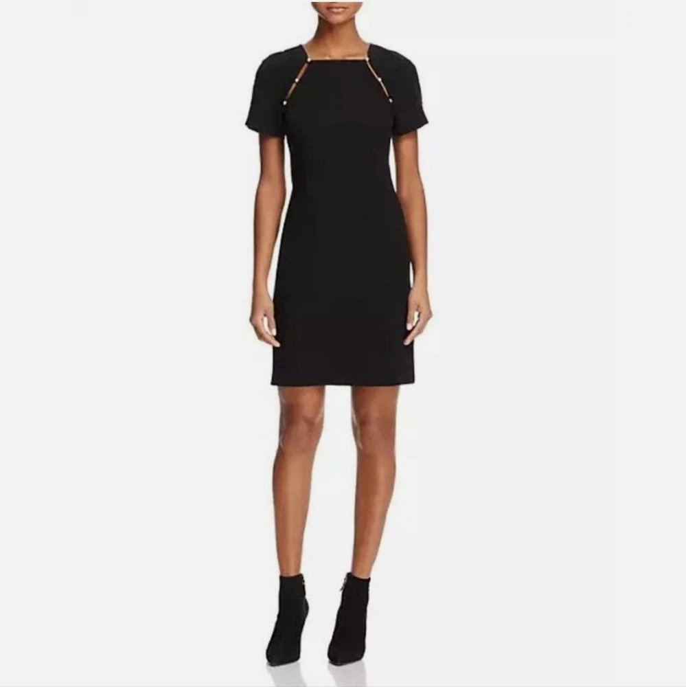 Alice + Olivia Kristiana Pearl Embellished Mini Dress